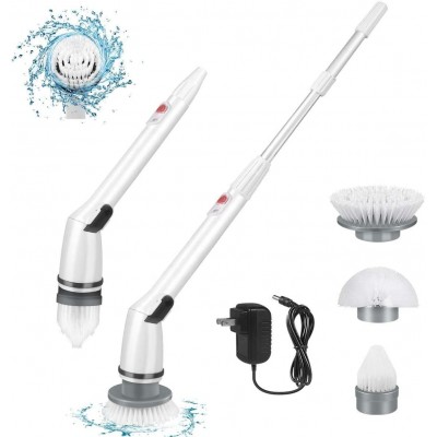 2020 New Design Household Multi-function Rechargeable Cordless Automatic Telescopic Electric Spin Scrubber Cleaning Brush Set